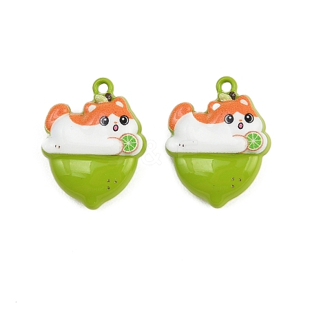 Baking Paint Zinc Alloy Pendants AL-CBA032C-06-1