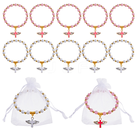 2Pcs Acrylic & Plastic Beads Bracelets BJEW-HS00006-1