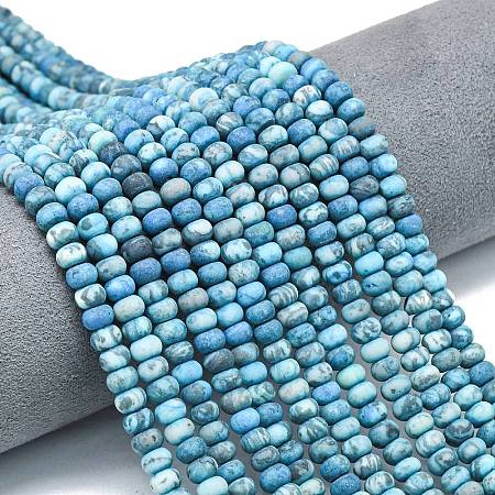 Dyed Natural Map Stone Beads Strands G-P575-A21-6x4mm-02-1