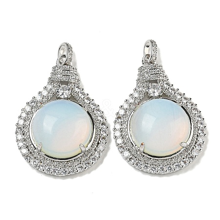 Opalite with Clear Cubic Zirconia Pendants G-G133-01P-24-1