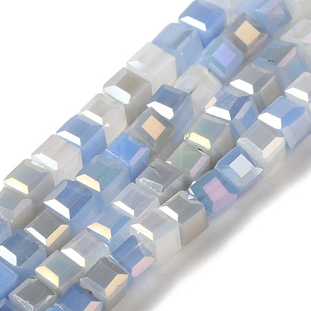 Electroplate Glass Beads Strands EGLA-F121-FR-B08-1