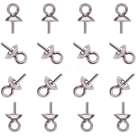 304 Stainless Steel Cup Pearl Peg Bails Pin Pendants STAS-PH0010-28P-1