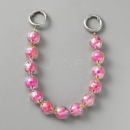Beads in Beads Style Faceted Acrylic Chain Bag Straps PURS-WH0001-52E-1