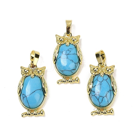 Synthetic Turquoise Pendant KK-F887-02G-12-1