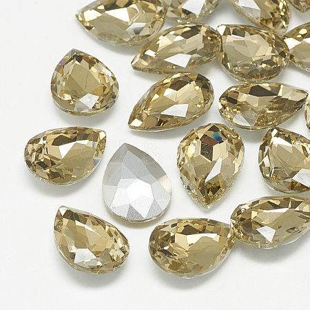 Pointed Back Glass Rhinestone Cabochons RGLA-T081-13x18mm-04-1