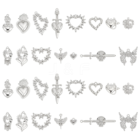 30Pcs 15 Style Alloy Pendants FIND-ME0001-84-1