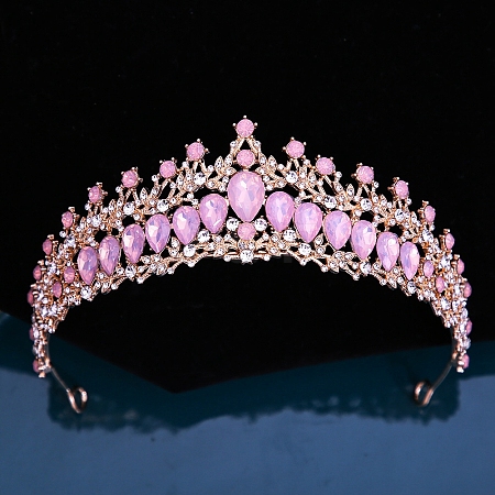 Alloy Rhinestone Crown Hair Bands for Woman Girls PW-WGB2F57-12-1