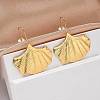 Ion Plating(IP) 304 Stainless Steel Ginkgo Leaf Dangle Earrings for Women EJEW-K243-03G-5