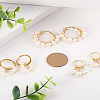 Kissitty 3 Pairs 3 Style Natural Pearl Beaded Hoop Earrings for Girl Women EJEW-KS0001-02-20