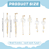 3 Pairs 304 Stainless Steel Flower Tassel Stud Earrings EJEW-PH01461-2