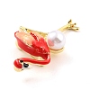 Flamingo Alloy Brooch with Resin Pearl JEWB-O009-09-4
