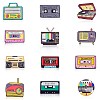 12Pcs 12 Style Record Player & Radio & TV & Cassette Enamel Pins JEWB-SZ0001-89-1