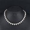 1Pc Heart Zinc Alloy Crystal Rhinestone Cup Chain Tennis Necklaces for Women NJEW-SP0001-06P-4