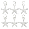 6Pcs 925 Sterling Silver Starfish Charms FIND-HY0004-20-1