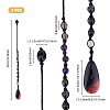 2Pcs Gemstone & Glass Dowsing Pendulums PALLOY-FI00004-2