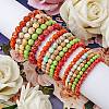 3Pcs 3 Size Synthetic Imperial Jasper Round Beaded Stretch Bracelets Set BJEW-SW00064-25-5