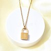 304 Stainless Steel Rolo Chain Pendant Necklaces NJEW-S444-01G-25-5
