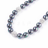 Shell Pearl Beaded Necklaces NJEW-I224-B-3