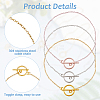 24Pcs 3 Colors 304 Stainless Steel Cable Chains Bracelets for Women BJEW-HS00008-4