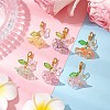 6Pcs Flower Butterfly Acrylic Pendant Decoration HJEW-JM02940-2