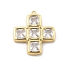 Brass Micro Pave Clear Cubic Zirconia Pendants X-KK-L228-44B-G-1