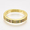 Adjustable Brass Micro Pave Cubic Zirconia Finger Rings RJEW-S044-028-2