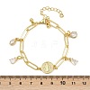 Rack Plating Teardrop Brass Micro Pave Cubic Zirconia Charm Bracelets BJEW-L702-01G-5