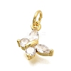 Brass Micro Pave Cubic Zirconia Charms KK-C087-08G-2