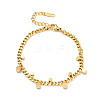 Rhinestone Charms Bracelet with Curb Chains BJEW-P273-01G-3