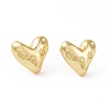 Brass Heart Stud Earrings for Women EJEW-C008-27G-1