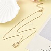 Arch Brass Pendant Necklaces NJEW-H051-05G-3