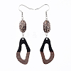 Resin & Wood Dangle Earrings EJEW-JE03469-3