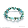 Natural Turquoise Chips Stretch Bracelets BJEW-BB16534-F-3