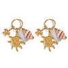 Brass Shell Shape with Turtle Hoop Earrings RM6529-5