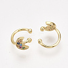 Brass Cubic Zirconia Cuff Earrings EJEW-S201-188-2