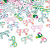40Pcs 8 Colors Printed Opaque Acrylic Beads MACR-TA0002-65-3
