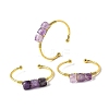 Natural Amethyst Beads Cuff Bangles for Women BJEW-Q035-01G-05-2
