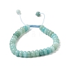 Adjustable Natural Flower Amazonite Braided Bead Bracelets BJEW-F369-A12-2