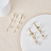 ANATTASOUL 2 Pairs 2 Style Plastic Lily of the Valley Dangle Stud Earrings EJEW-AN0002-83-6