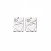 Brass Micro Pave Clear Cubic Zirconia Charms KK-S364-101-1