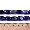 Dyed Natural Banded Agate Beads Strands G-T144-44C-5