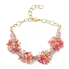 Natural Dyed Agate & Rhodonite Beads Link Bracelets BJEW-JB12164-03-2
