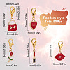 SUNNYCLUE Valentine's Day Theme Alloy Enamel Pendant Decoration HJEW-SC0001-25-2