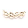 Brass Micro Pave Cubic Zirconia Links ZIRC-E124-14G-2
