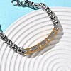 201/304 Stainless Steel Box Chain Bracelets for Unisex BJEW-F522-03G-2