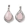 Natural Rose Quartz Pendants G-H283-04P-24-2