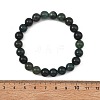 Round Natural Moss Agate Beaded Stretch Bracelets for Women BJEW-JB14073-4