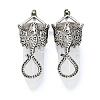 Natural Quartz Crystal Faceted Pointed Bullet Big Pendants G-Q165-02AS-07-1