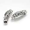 Tibetan Style Alloy Hollow Curved Tube Beads PALLOY-J577-04AS-1