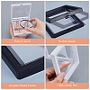 8Pcs 2 Colors Square Transparent PE Thin Film Suspension Jewelry Display Boxes ODIS-GA0001-70-3